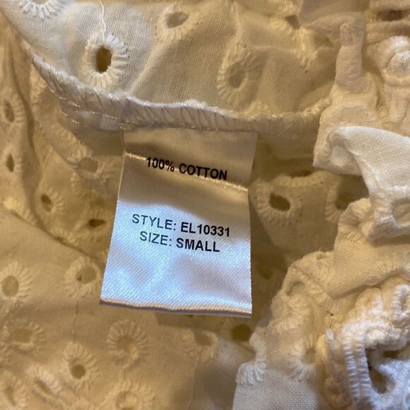 NEW Elan Small Elastic Hem Elastic Neckline Ruffled Strap Breathable White Lace - Picture 8 of 8